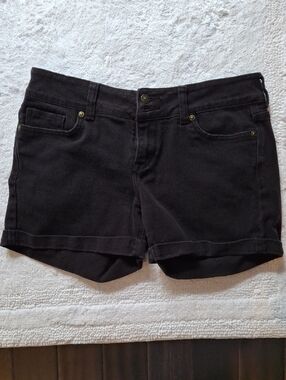 dELiA*s Black Rolled Cuff Denim Shorts
